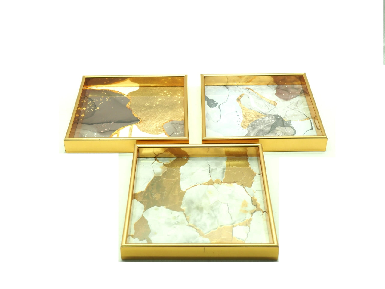 Vassoio mdf quadrato 20x20x3cm linea marmo assortiti
