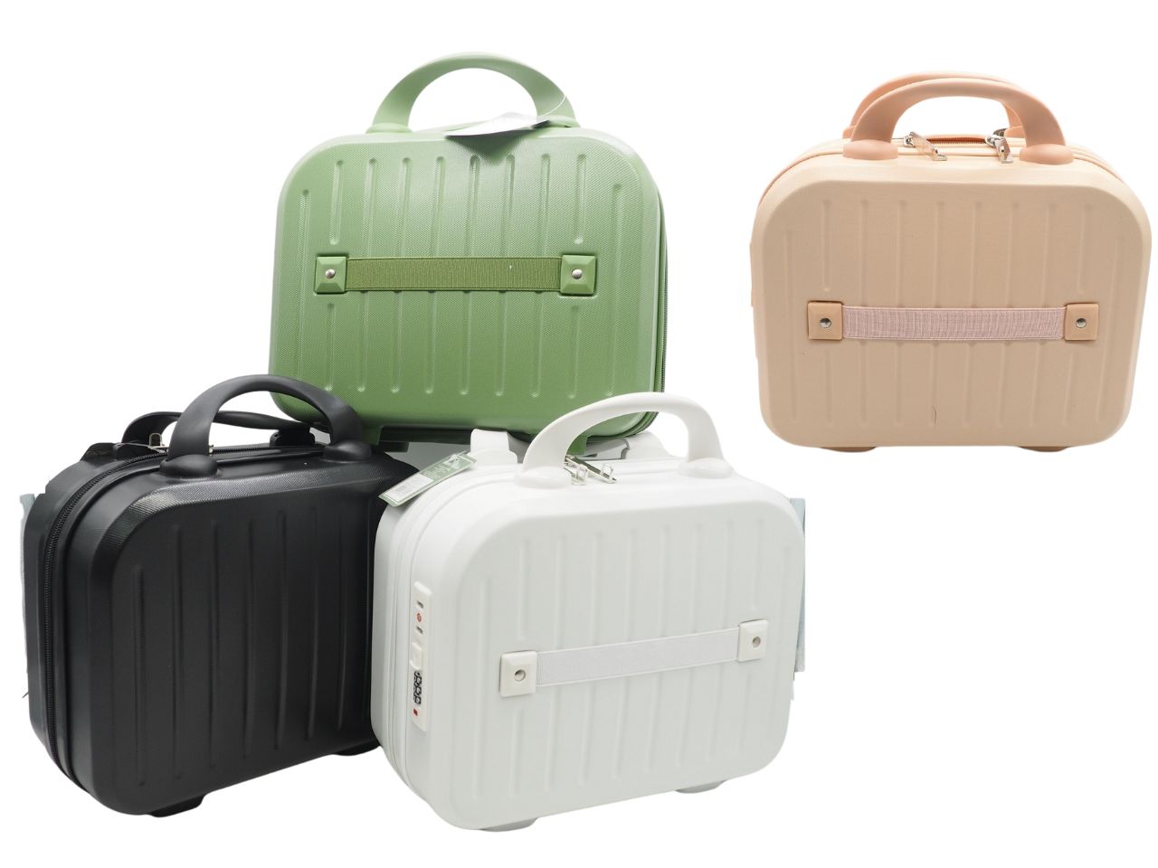 Valigetta plastica con manico e zip h.23x31x14cm con lucchetto in 4 colori assortiti