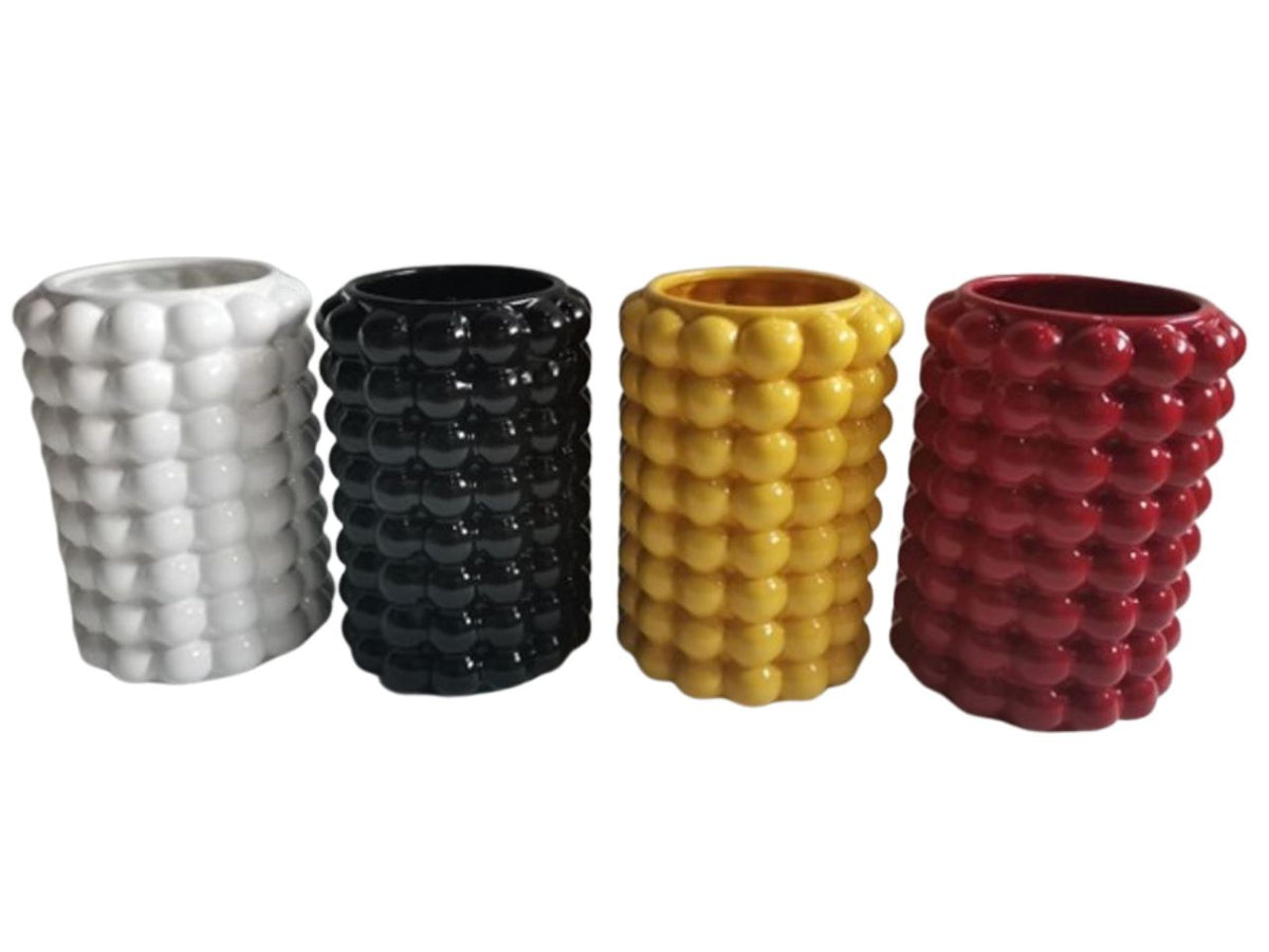 Vaso dolomite lucido h.21x13,5x13,5cm colori assortiti