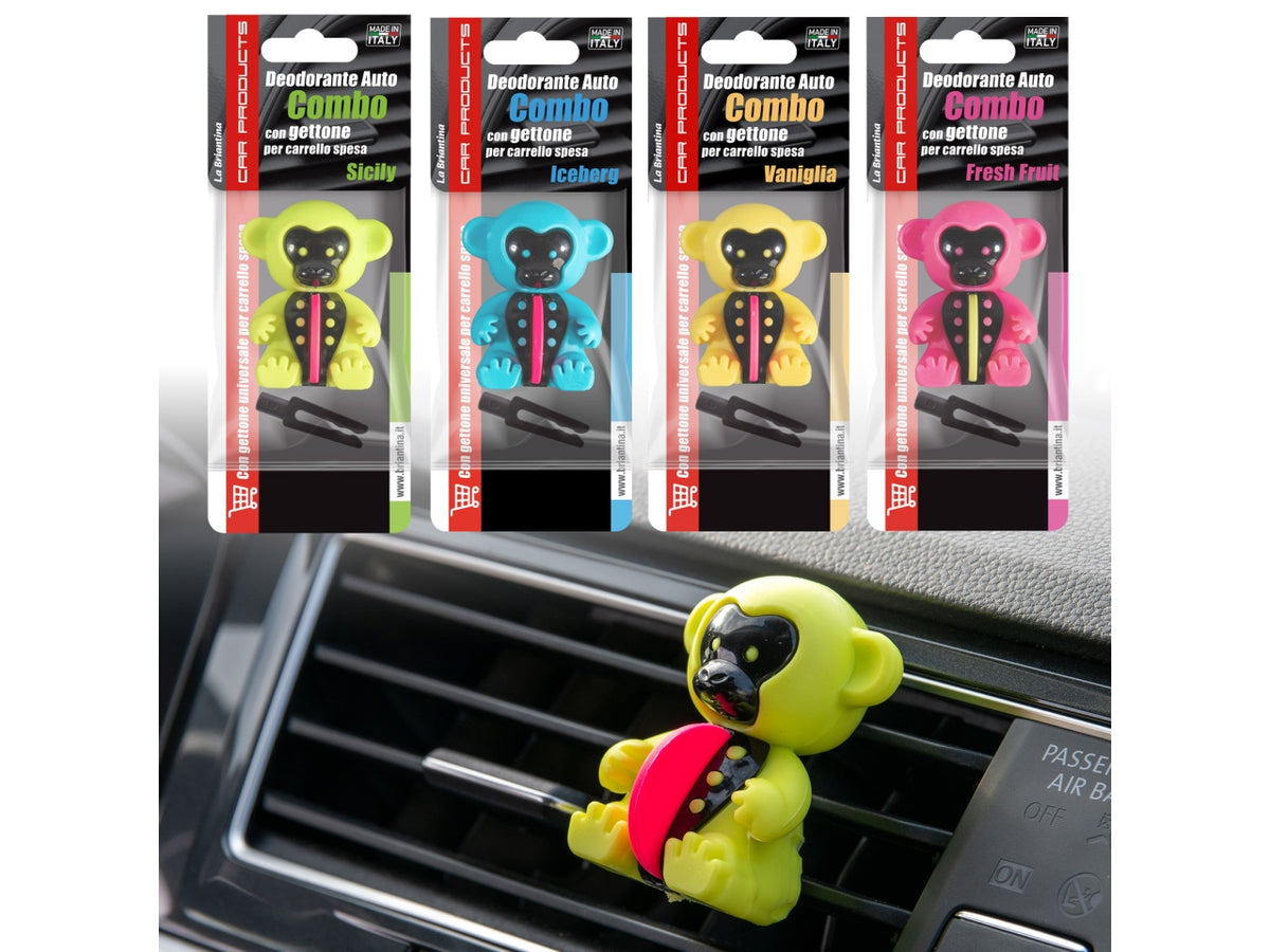 Deodorante per auto monkey in 4 profumazioni assortite
