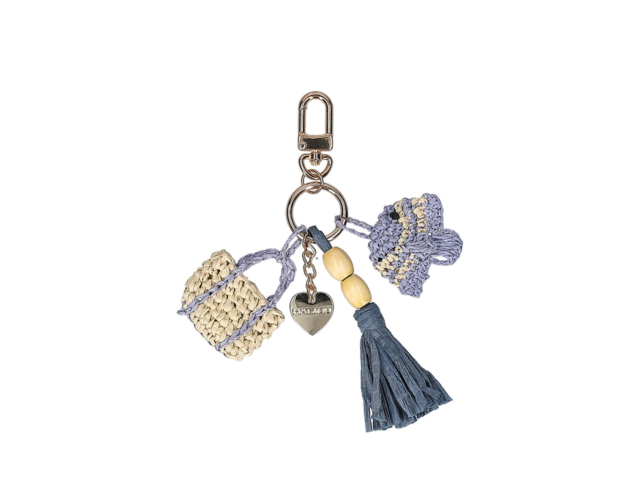 Portachiavi in carta tessile blu