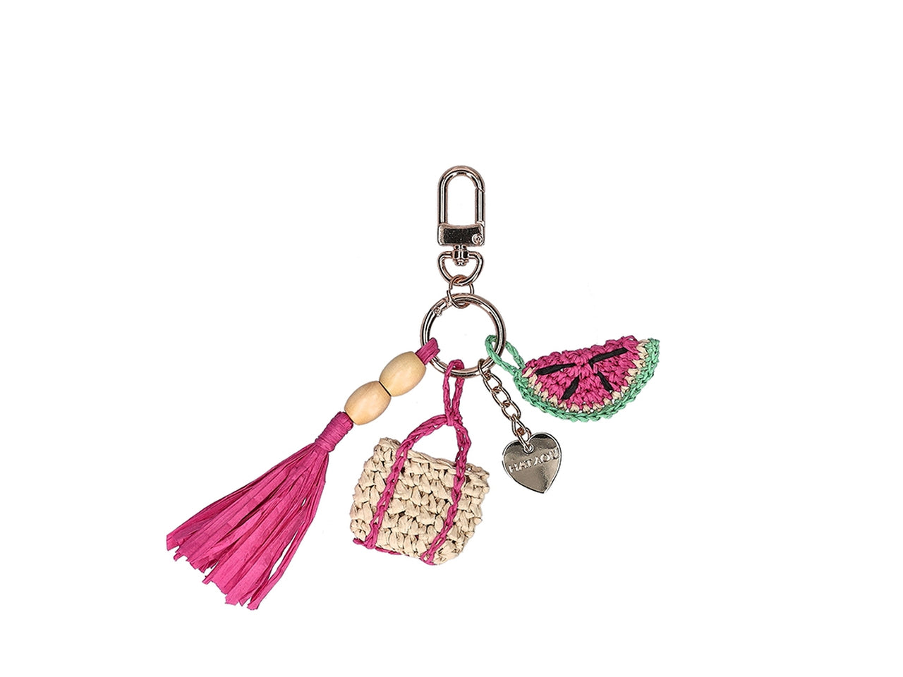 Portachiavi in carta tessile fuxia