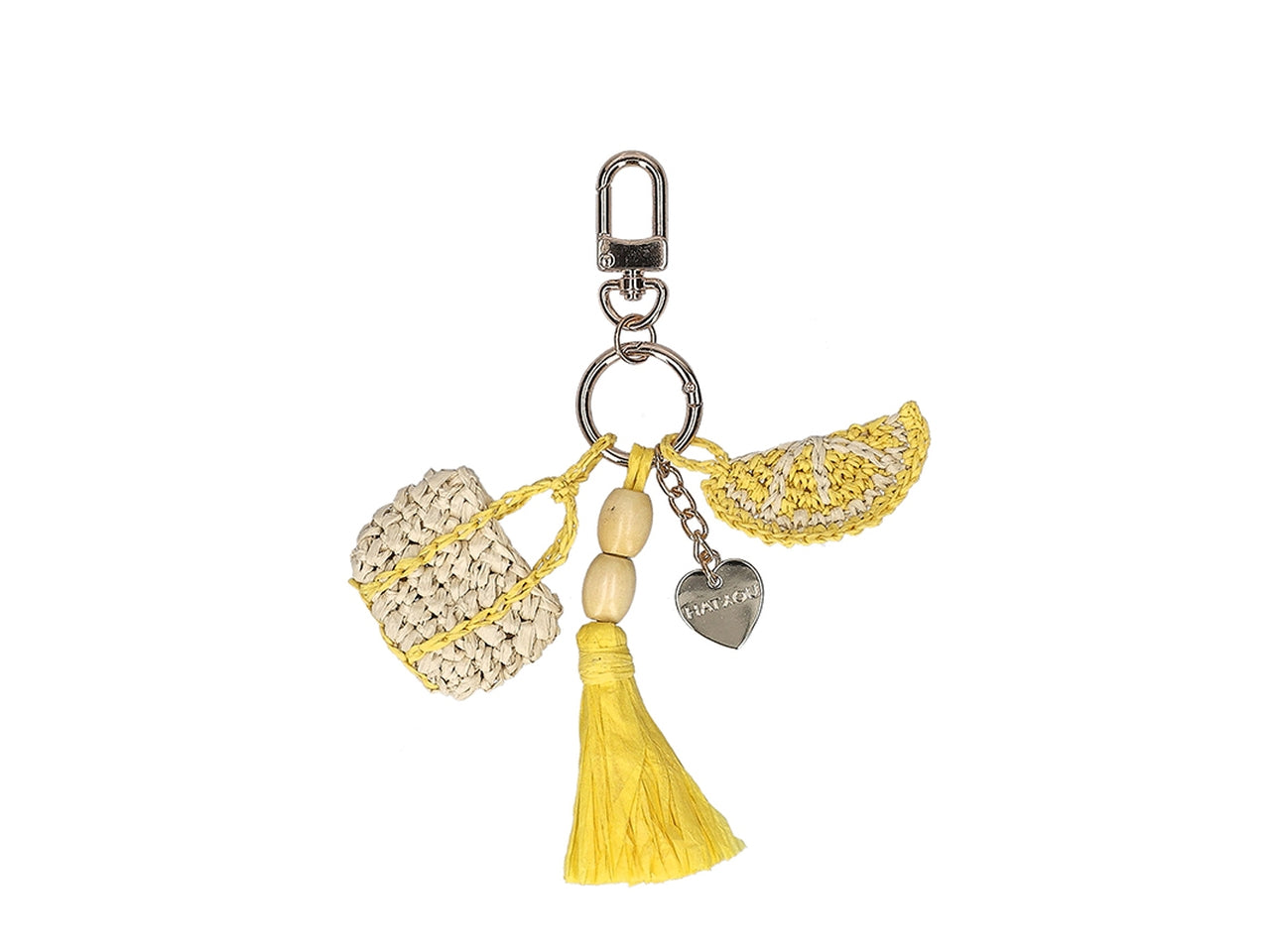 Portachiavi in carta tessile giallo