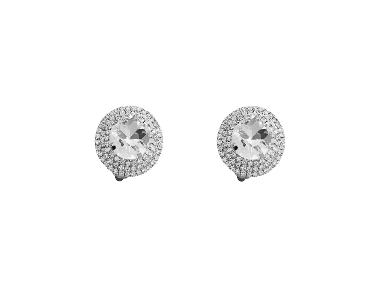 Orecchini toppa tonda con strass