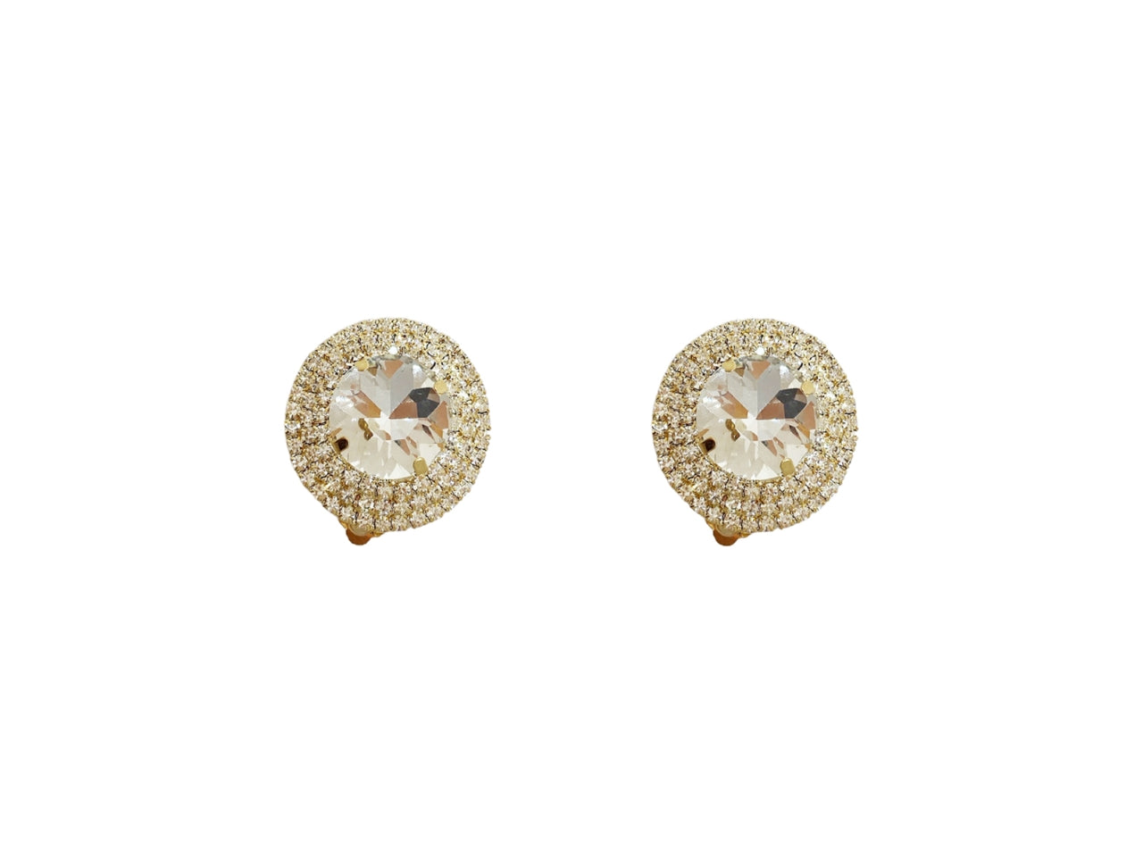 Orecchini toppa tonda con strass