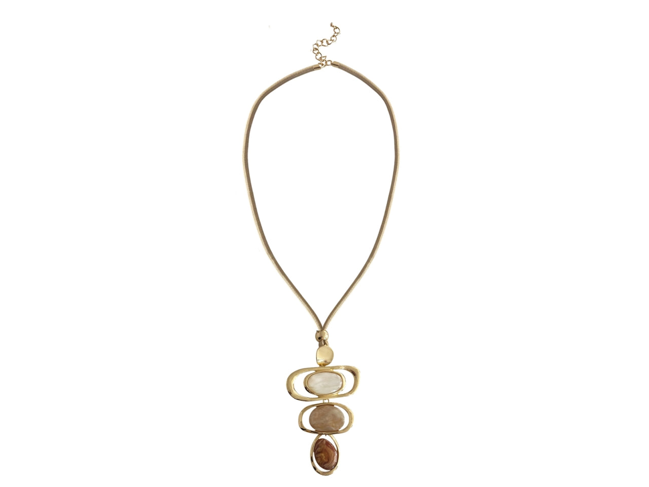 Collana laccio 3elementi metallo