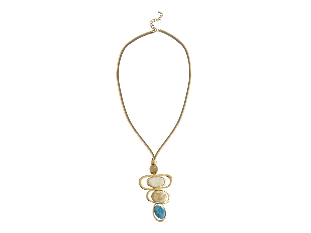 Collana laccio 3elementi metallo