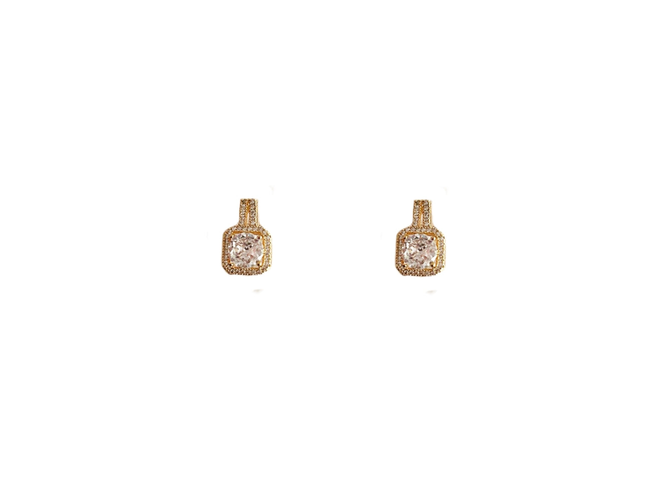 Orecchino quadrato con strass
