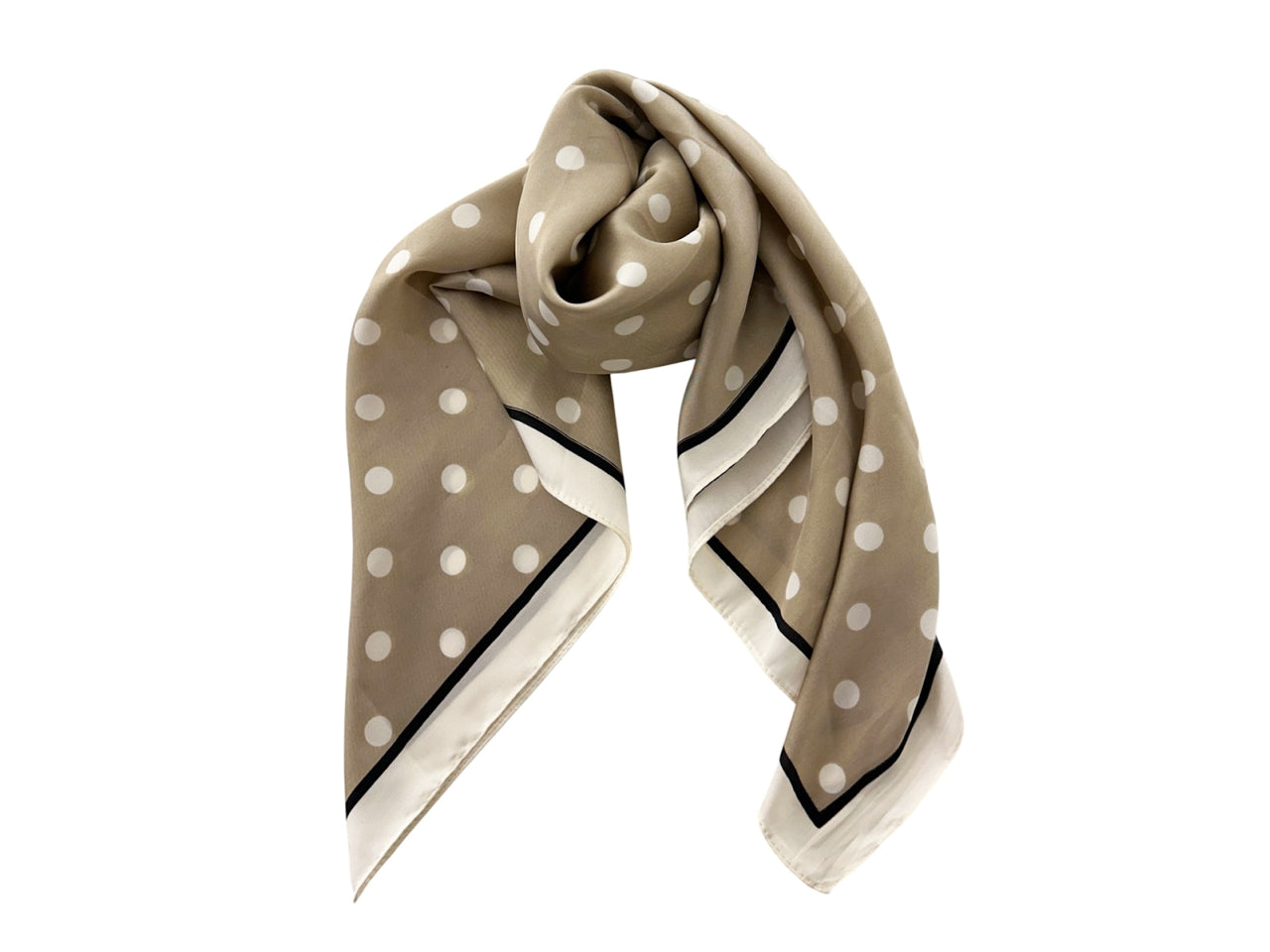 Foulard baralino 70x70cm a pois beige