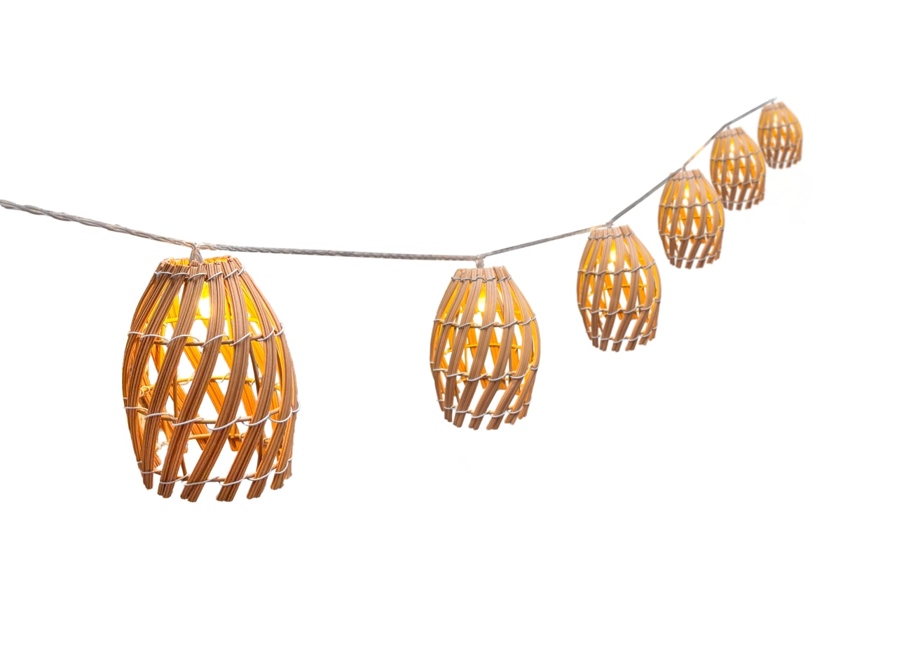 Catena luminosa Calypso con 10 lampadine led 2,7mt per uso interno/esterno con pannello solare, modelli assortiti