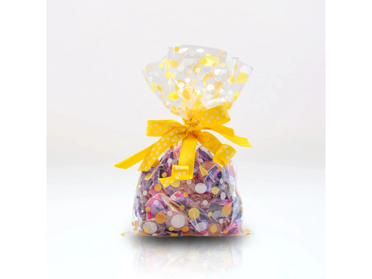 Buste Bubbles per alimenti 10x20cm trasparenti con pois verde, confezione da 50 Buste
