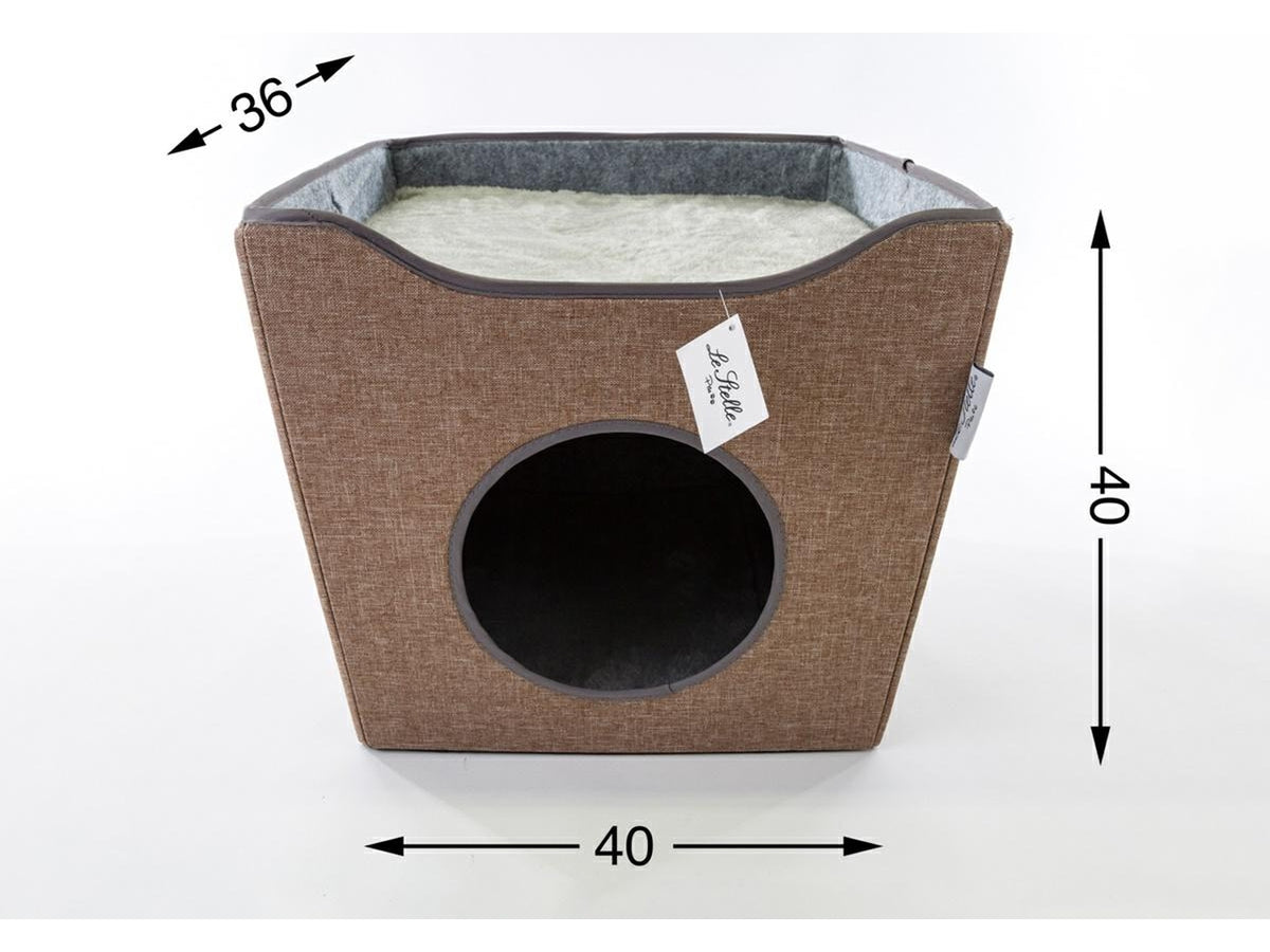 Cuccia pieghevole 40x40xh.36cm colore marrone