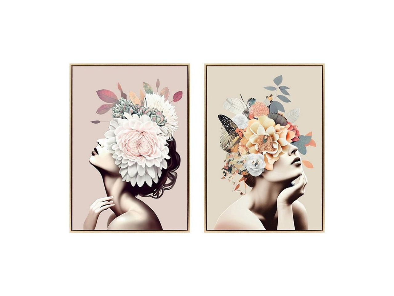 Quadro fiori con cornice 50x70cm in 2 assortimenti