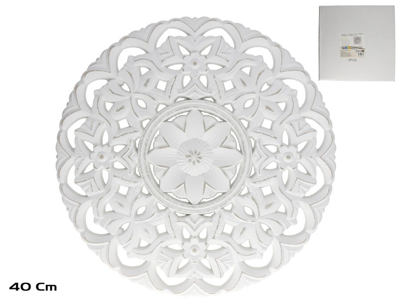 Mandala fiore da parete in mdf balu 40x1,5x40cm