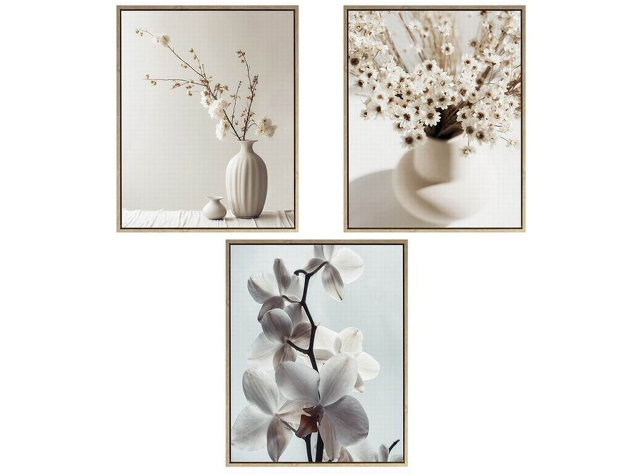 Quadro con telaio ramo light40x50x2,5cm in 3 assortimenti