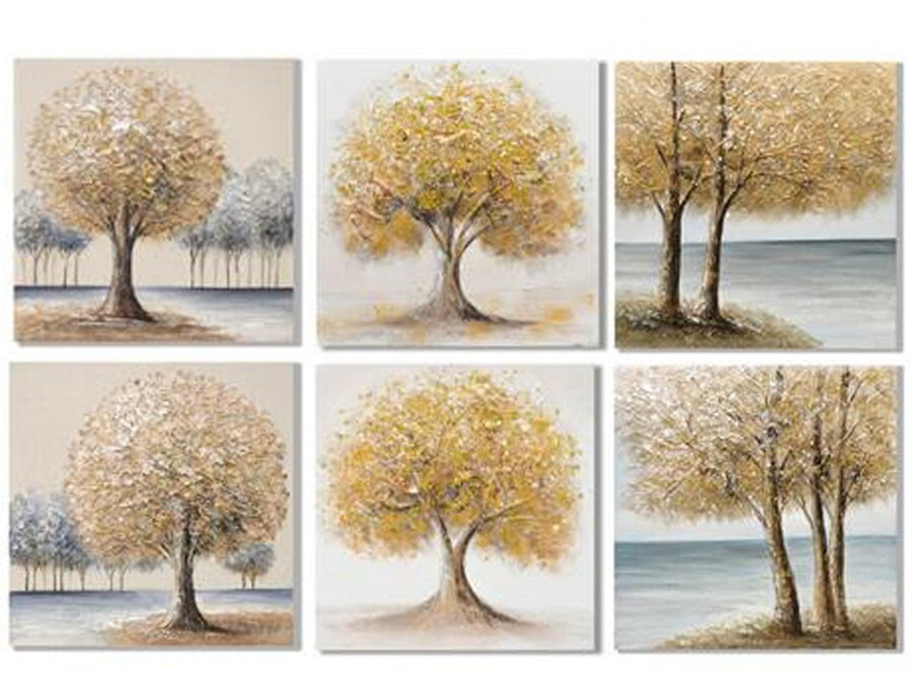 Quadro dipinto a mano yotree 60x60x4cm in 6 assortimenti
