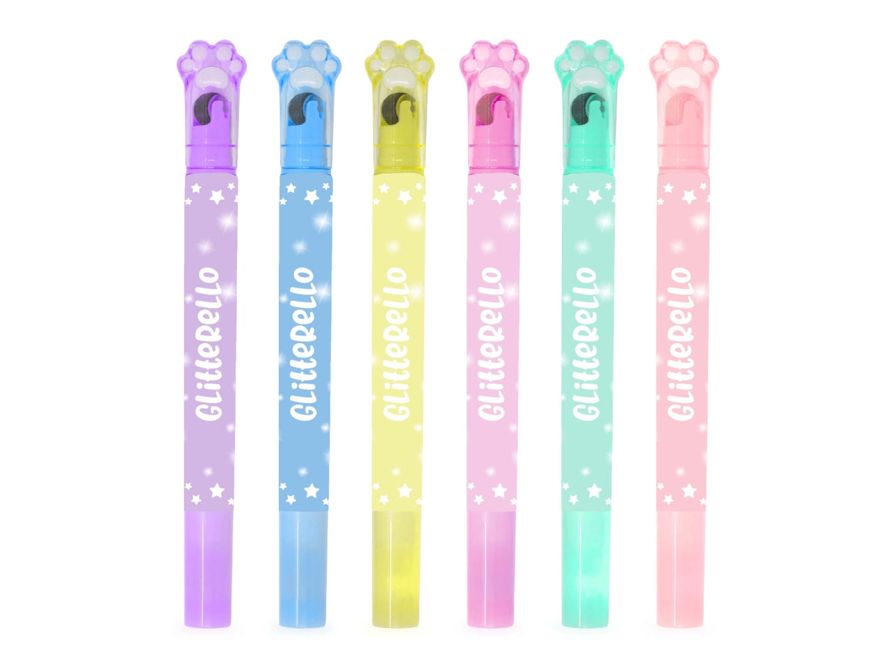 Glitterello, evidenziatori colori pastello in 6 colori assortiti