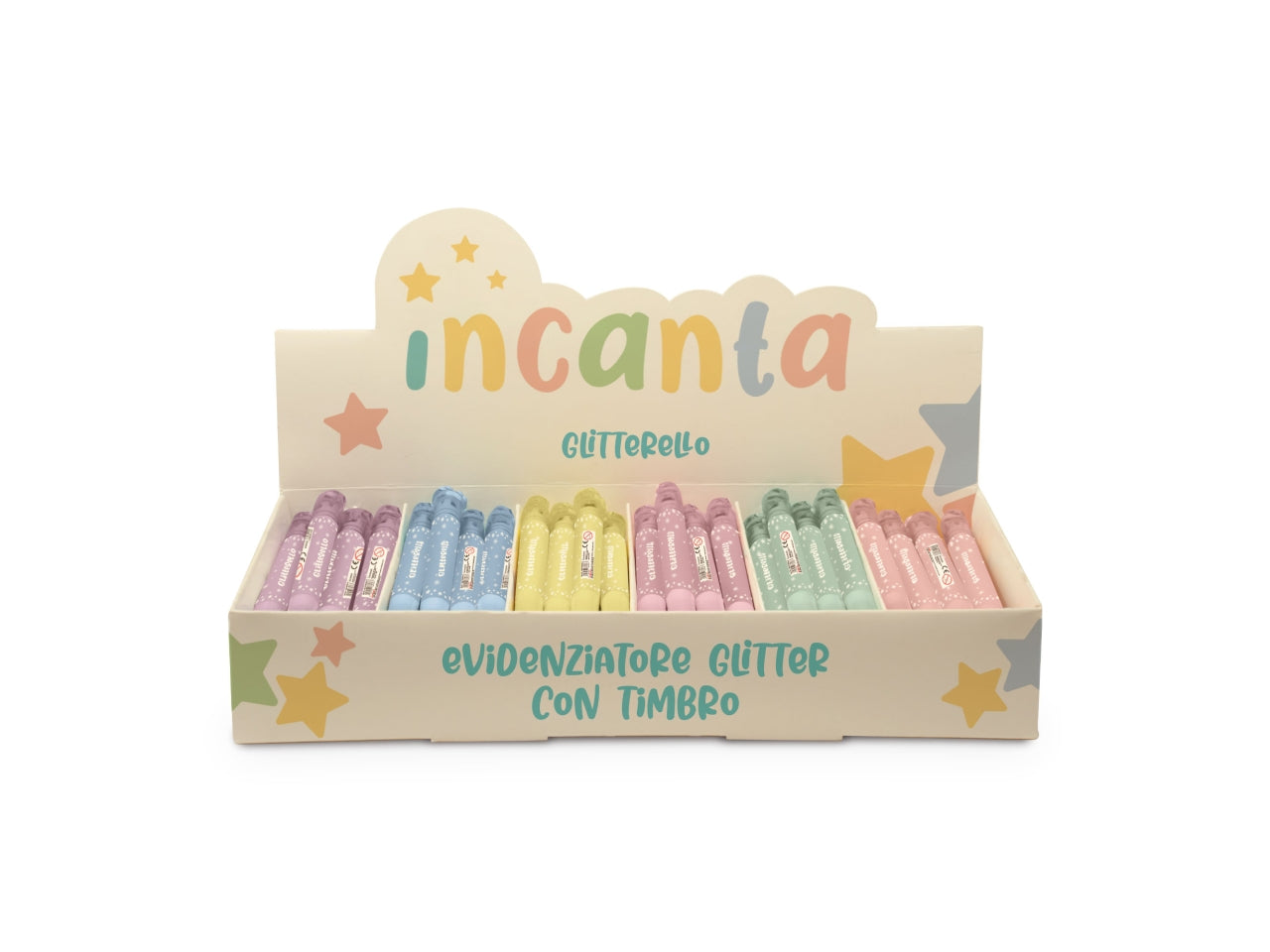 Glitterello, evidenziatori colori pastello in 6 colori assortiti