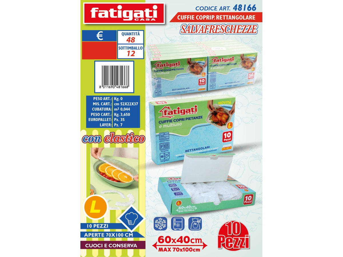 Cuffie copri pietanze con elastico trasparente set da 10 cuffie