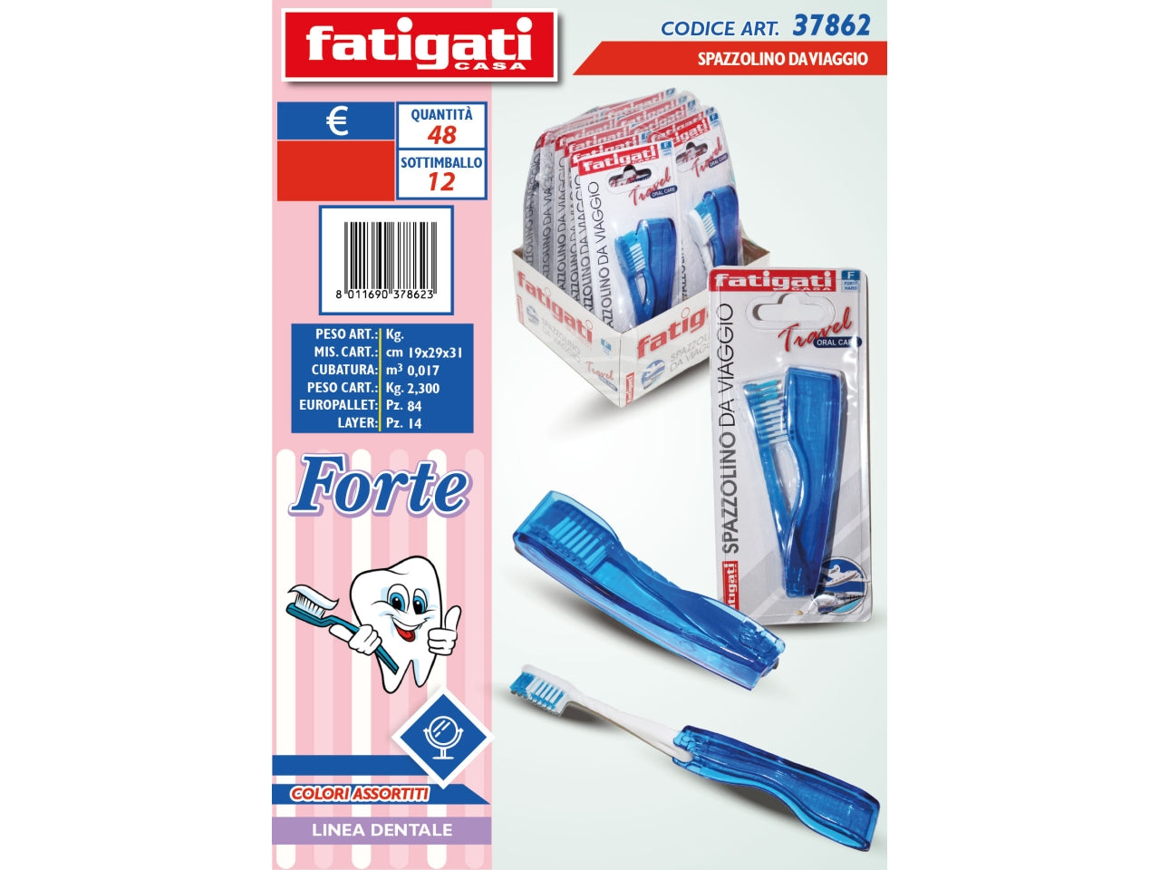 Spazzolino per denti da viaggio forte