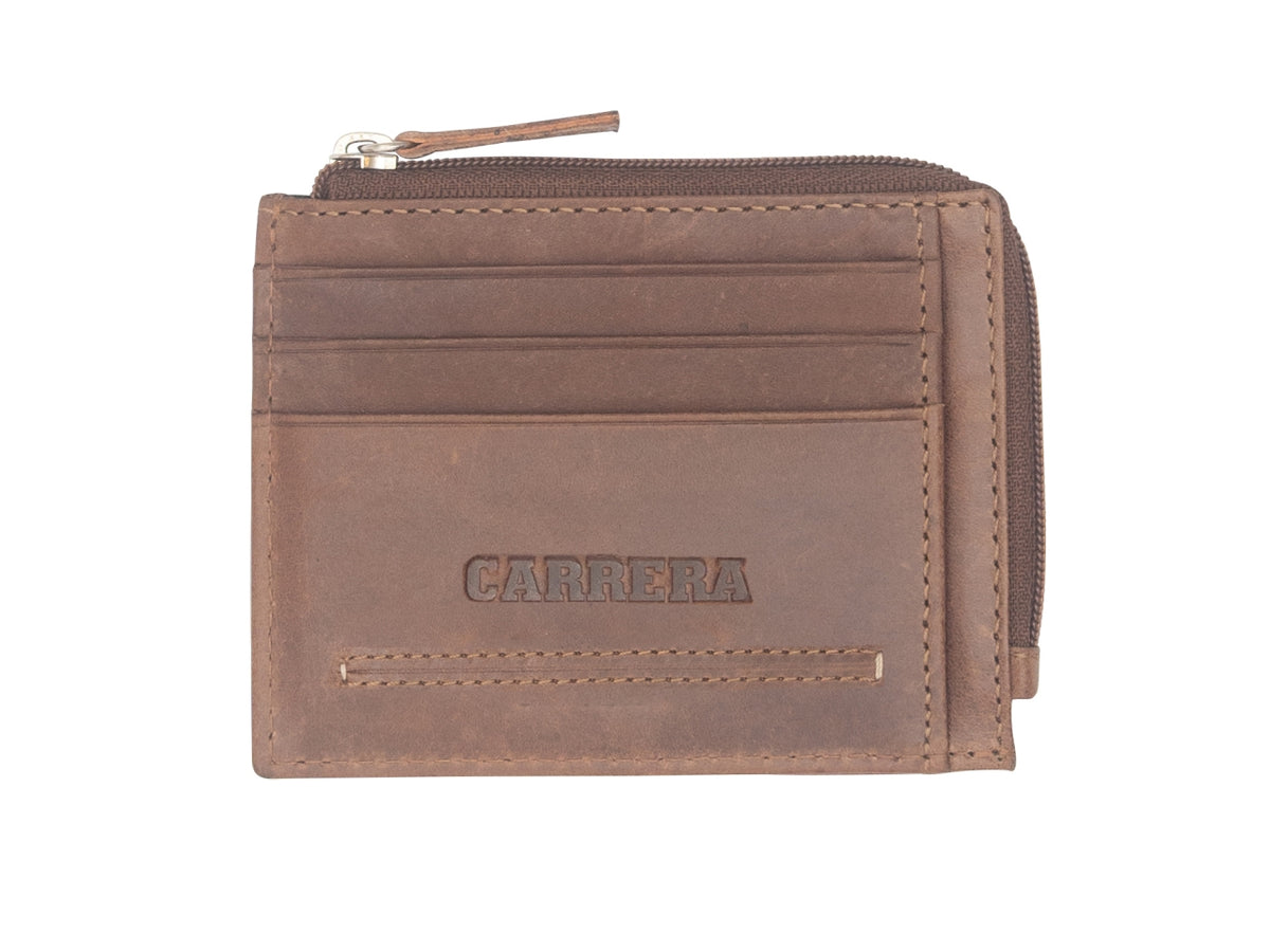 Portacarte Carrera Key West con cerniera marrone scuro