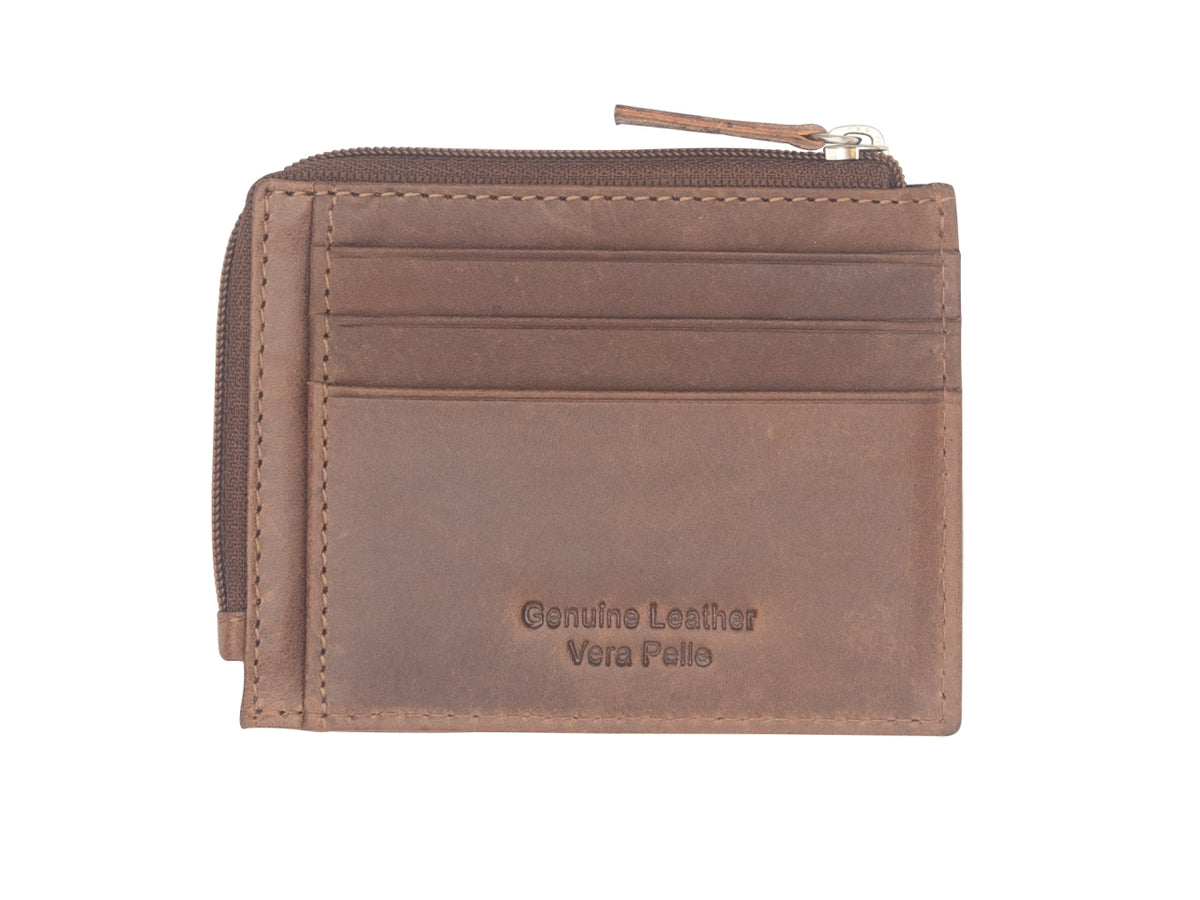 Portacarte Carrera Key West con cerniera marrone scuro