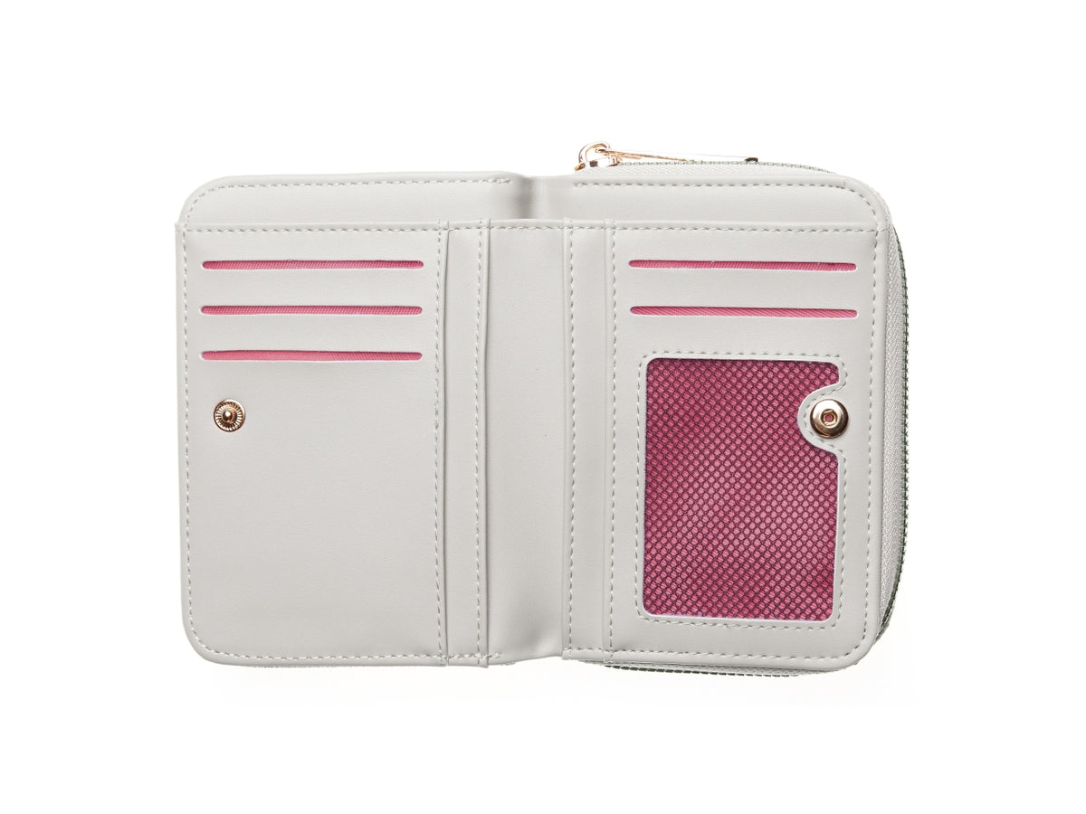 Portafoglio Carrera Bondi a due ante piccolo con zip perimetrale beige