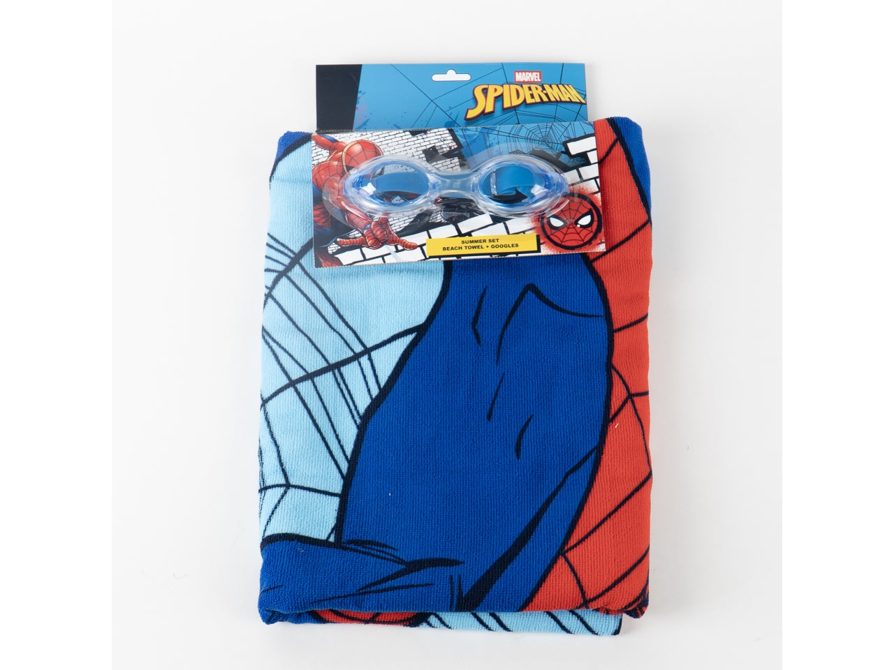 Spiderman asciugamani occhialini da nuoto