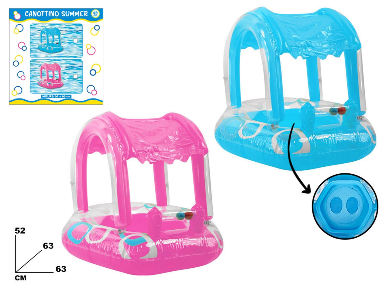 Canottino Summer con cappottina 66x66cm in colori assortiti