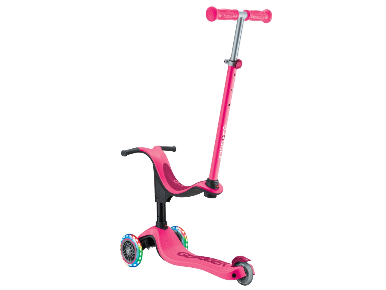 Globber monopattino cavalcabile go-up di colore rosa/fucsia