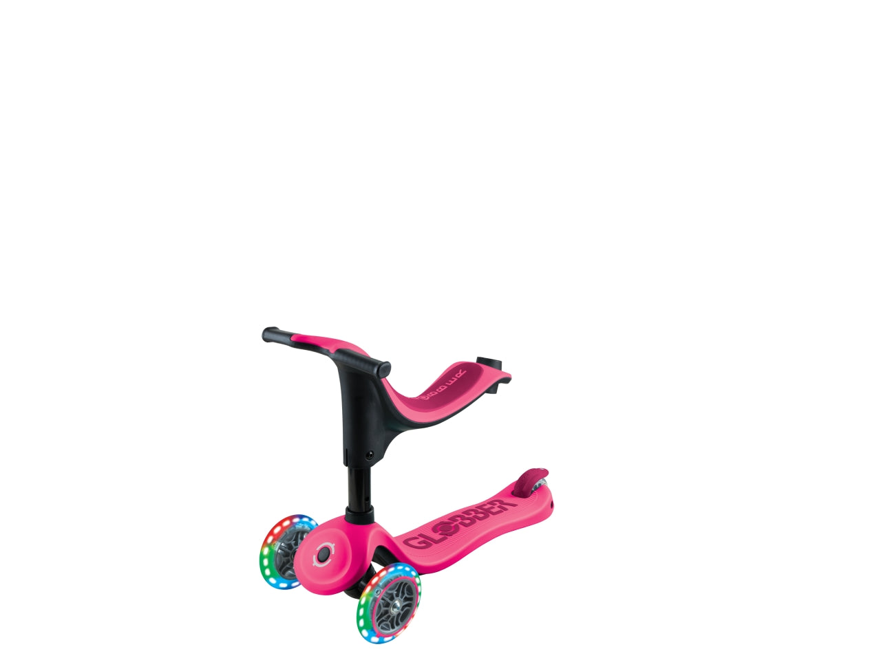 Globber monopattino cavalcabile go-up di colore rosa/fucsia