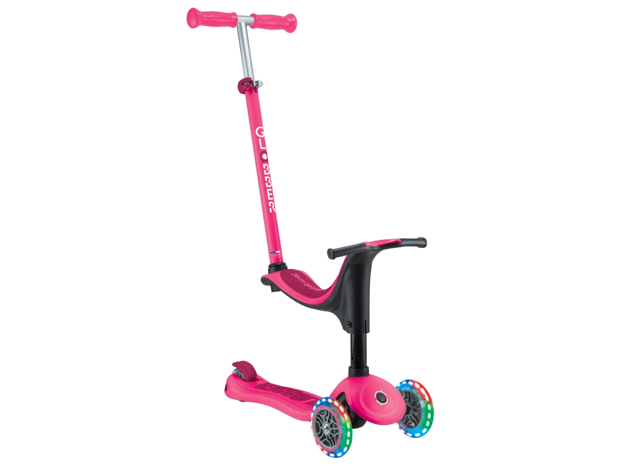 Globber monopattino cavalcabile go-up di colore rosa/fucsia