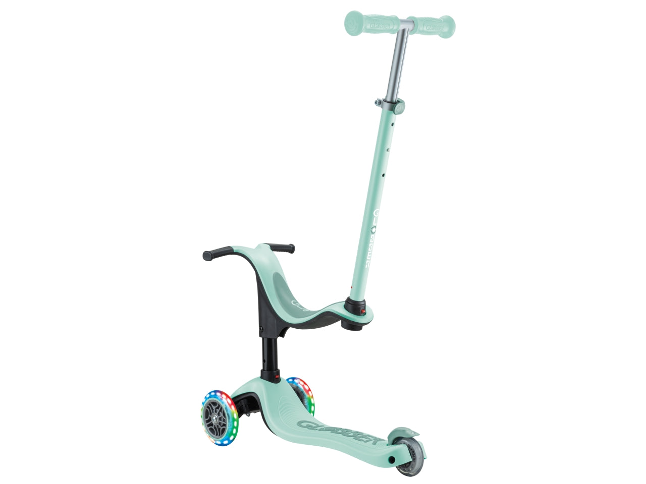 Globber monopattino cavalcabile go-up di colore menta/pistacchio