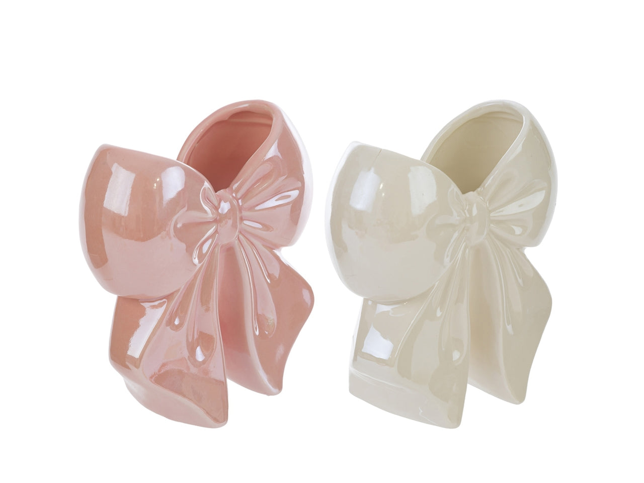Vaso fiocco 12x6xh.14cm con shopper in 2 assortimenti 58152