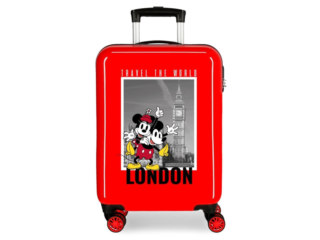 Disney valigia in abs 55cm 4 ruote mickey y minnie london rosso