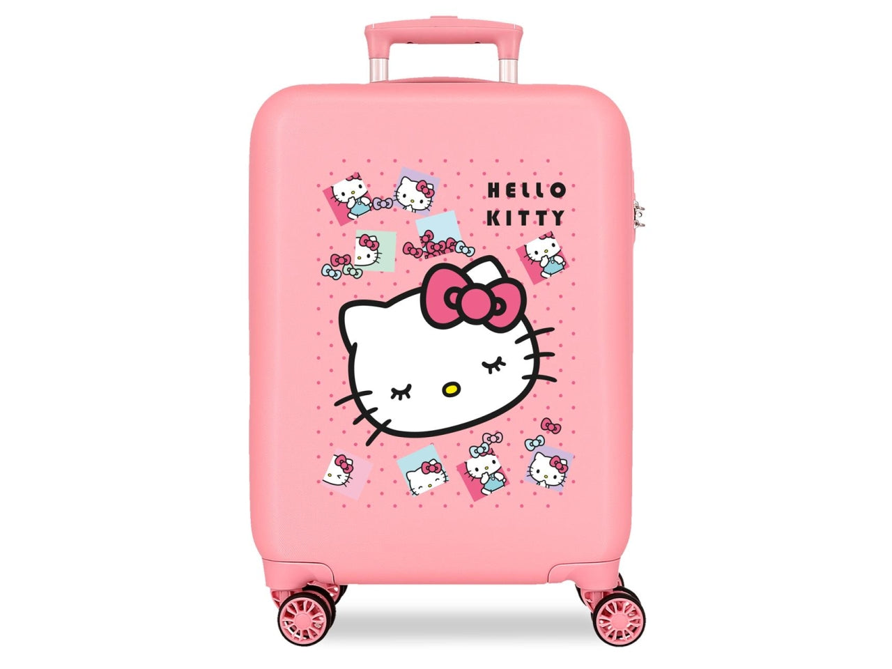 Sanrio trolley in abs 55cm 4 ruote hello kitty bows rosa