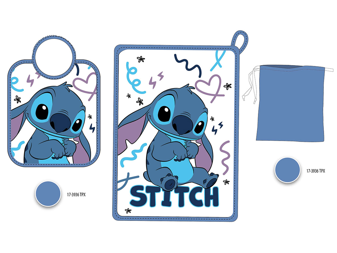 Stitch boy tovaglietta+bavaglino+sacchetto