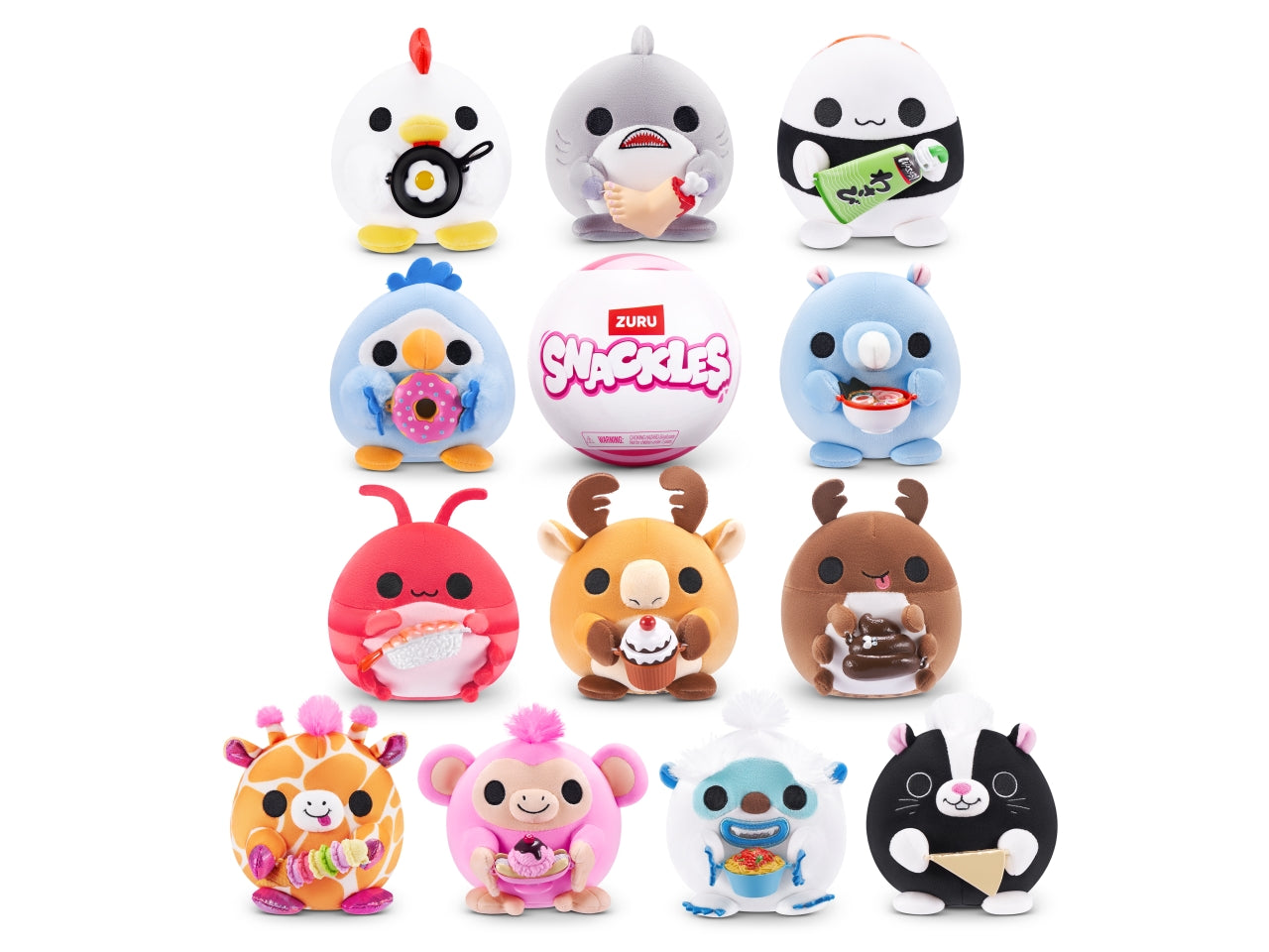Peluche snackles squishy core 5"