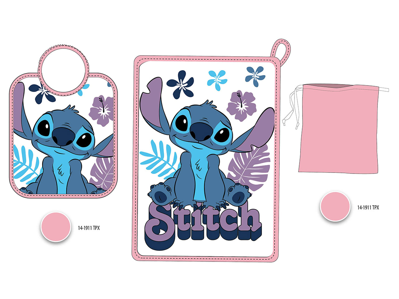 Stitch girl tovaglietta+bavaglino+sacchetto