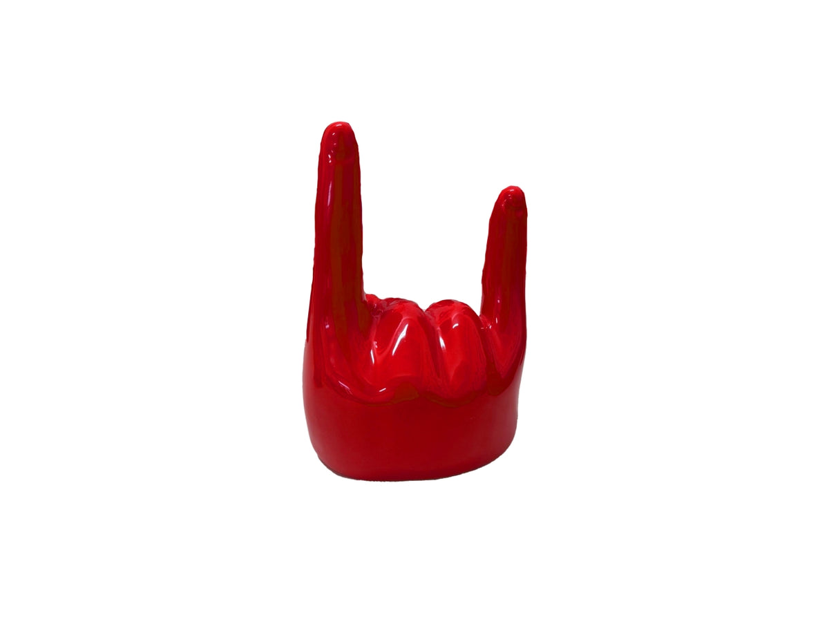 Mano corna rossa h.12cm