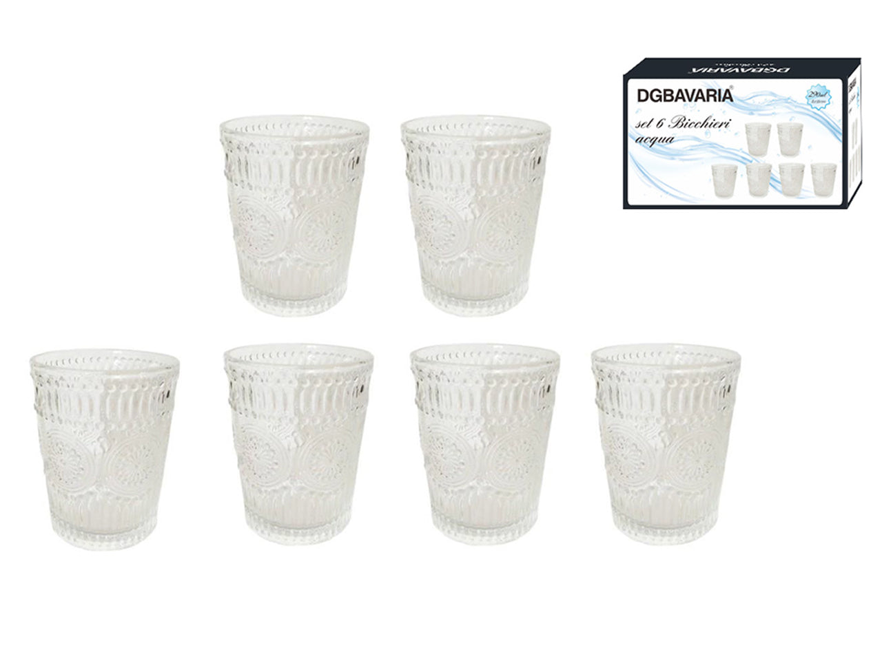 Bicchieri trasparenti set da 6 bicchieri $