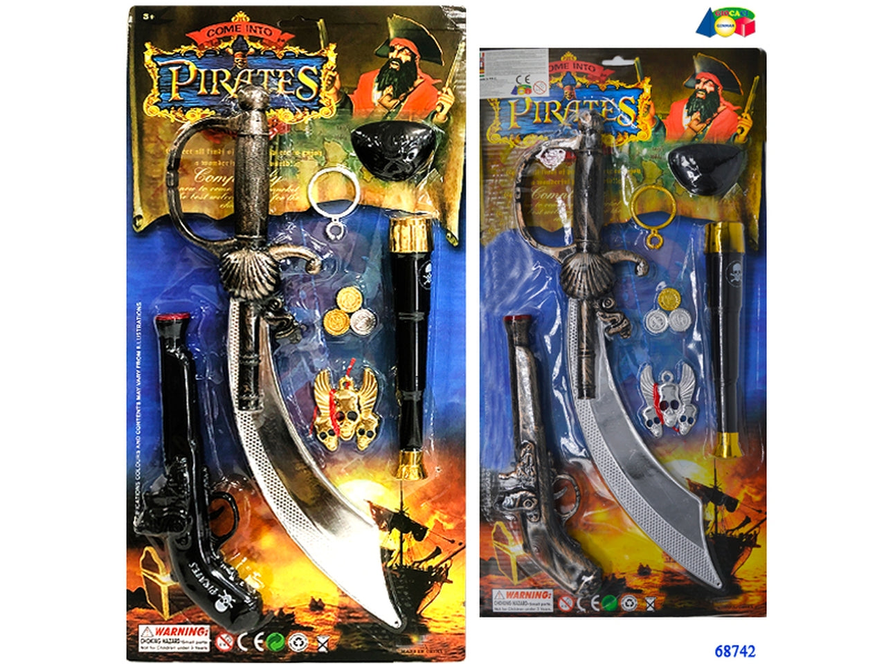 Pirata con pistola/spada accessori assortiti
