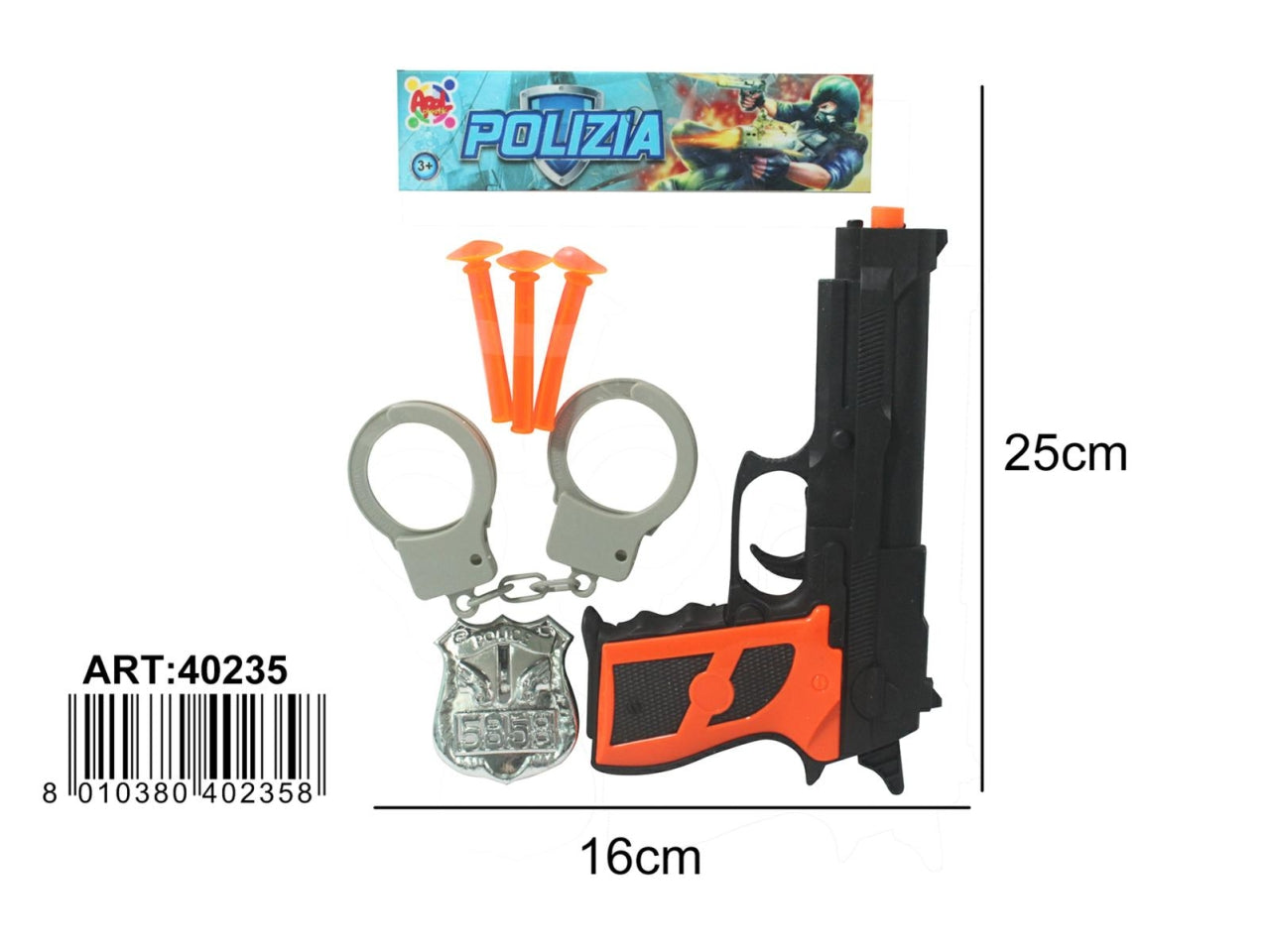 Pistola con dardi e manette