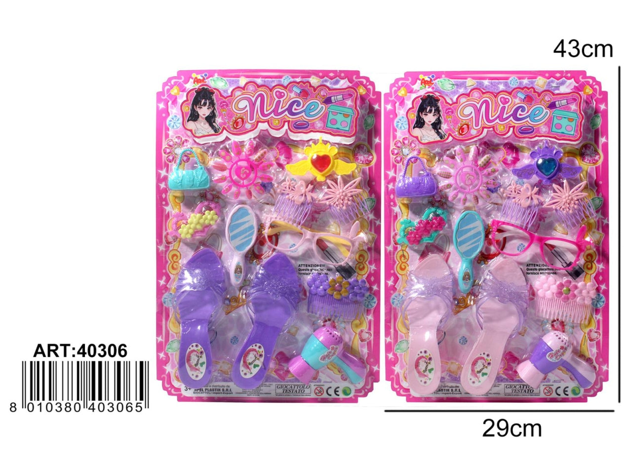 Set scarpette con accessori beauty, 2 assortimenti