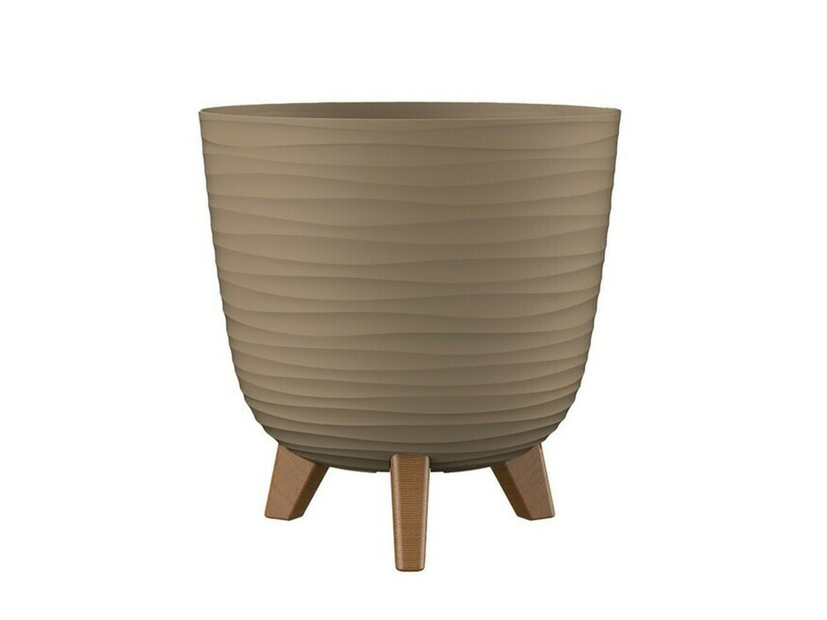 Vaso Aurora Luna con piedini 30x28cm mocca