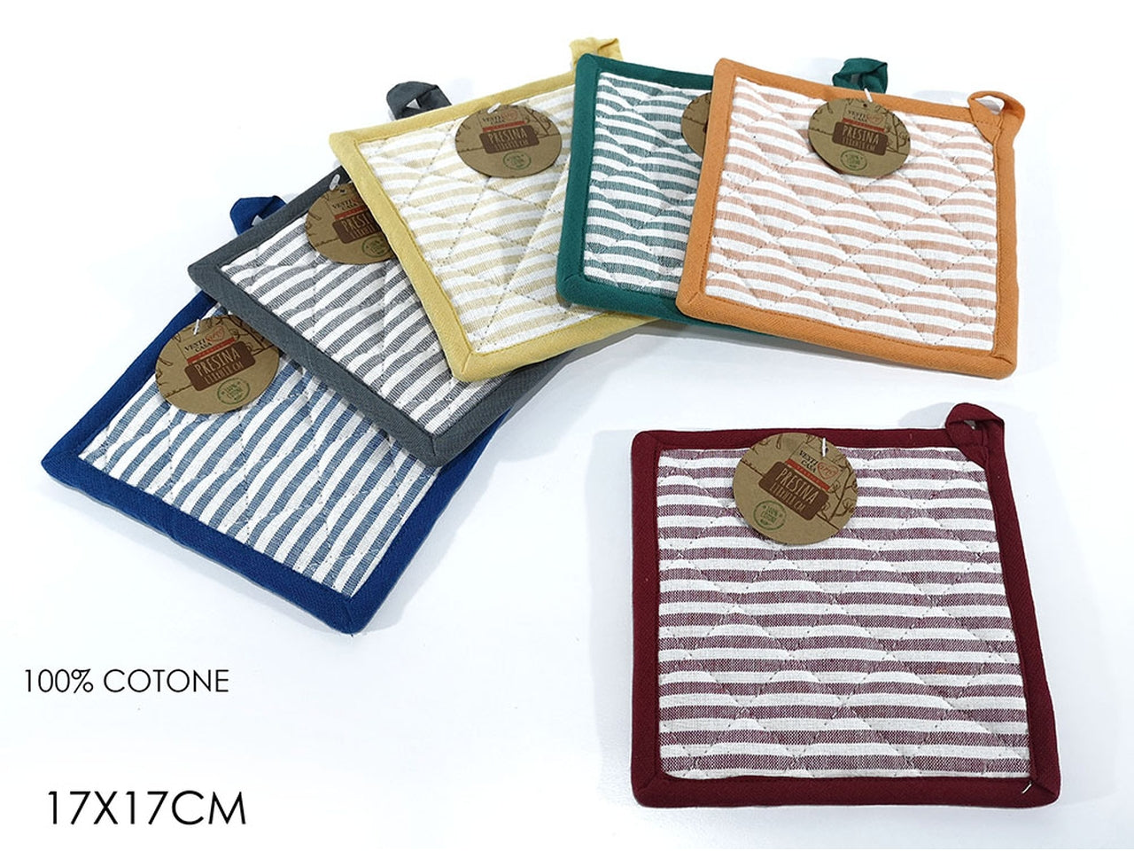 Presina 17x17cm a righe in 6 assortimenti