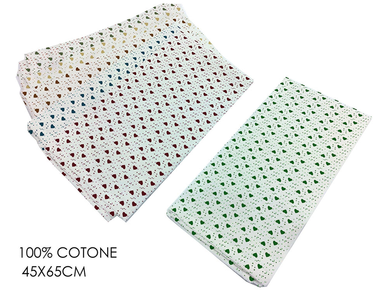Strofinaccio 45x65cm cuori in 6 assortimenti