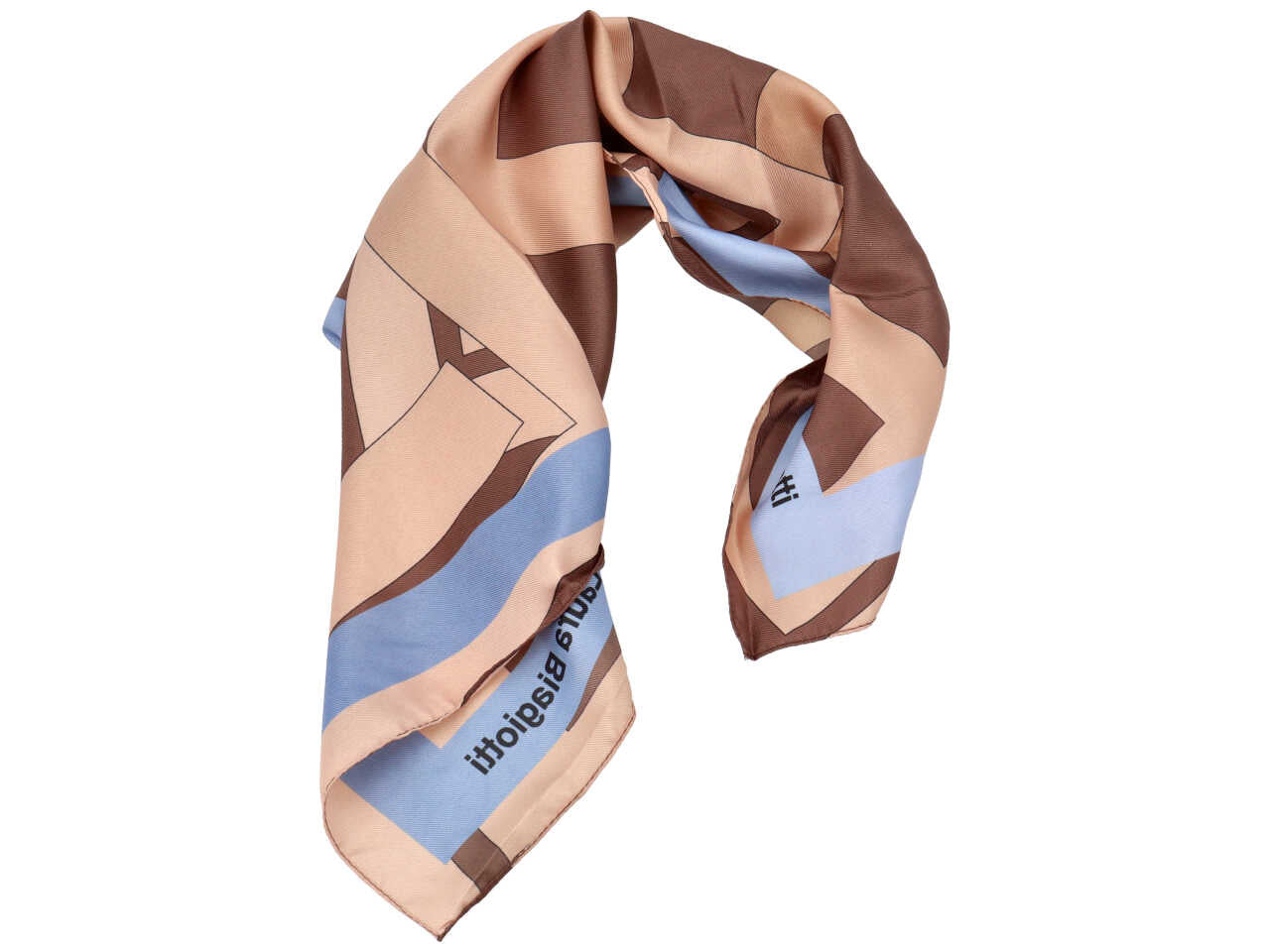 Foulard maxi intreccio lb marrone 53x53cm