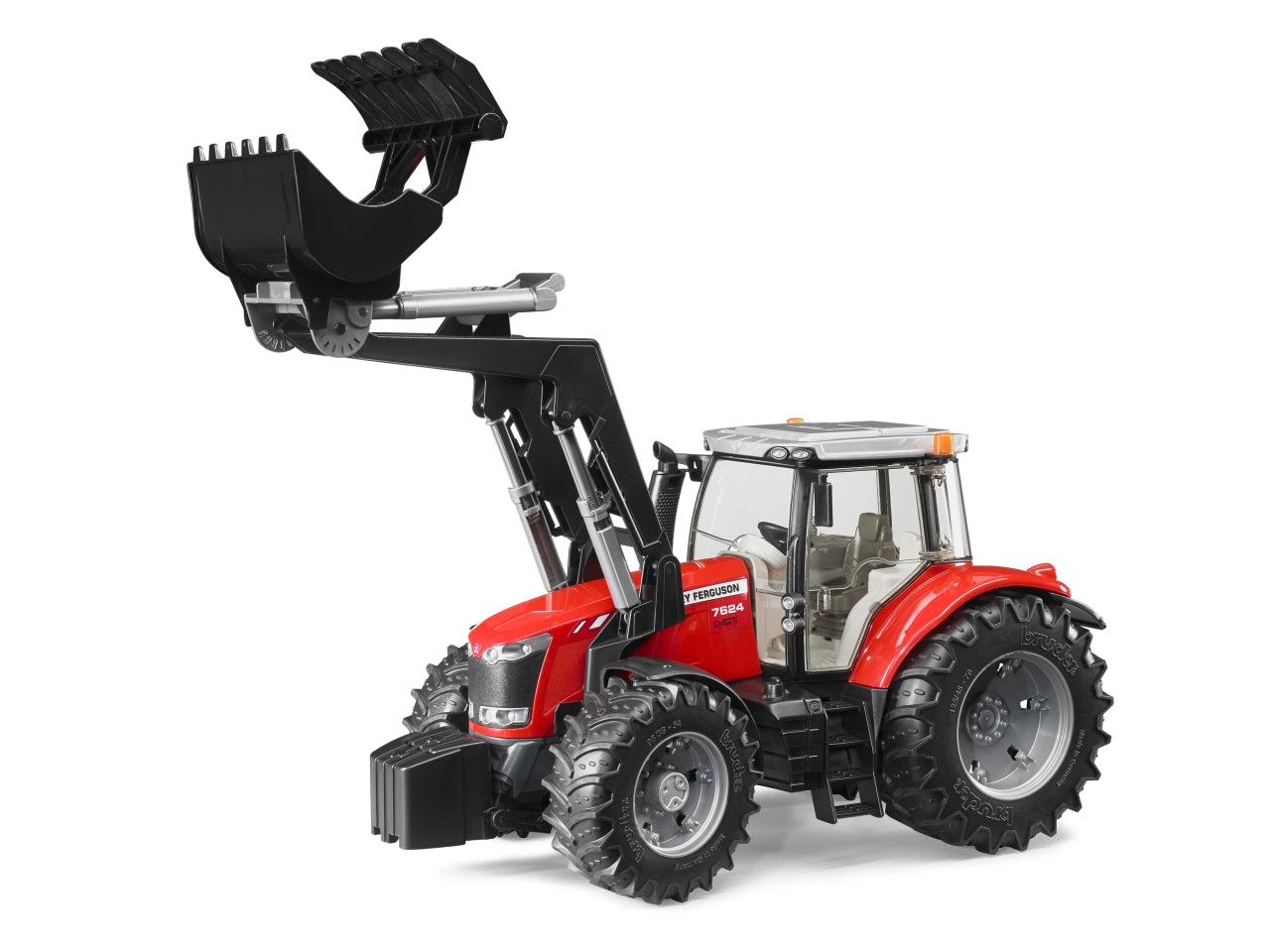 Trattore massey ferguson 7600 con benna