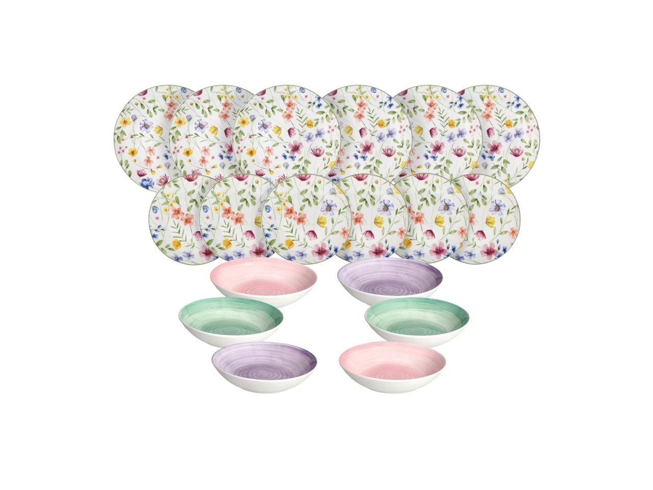 Servizio da 18 piatti Madison Petals in porcellana